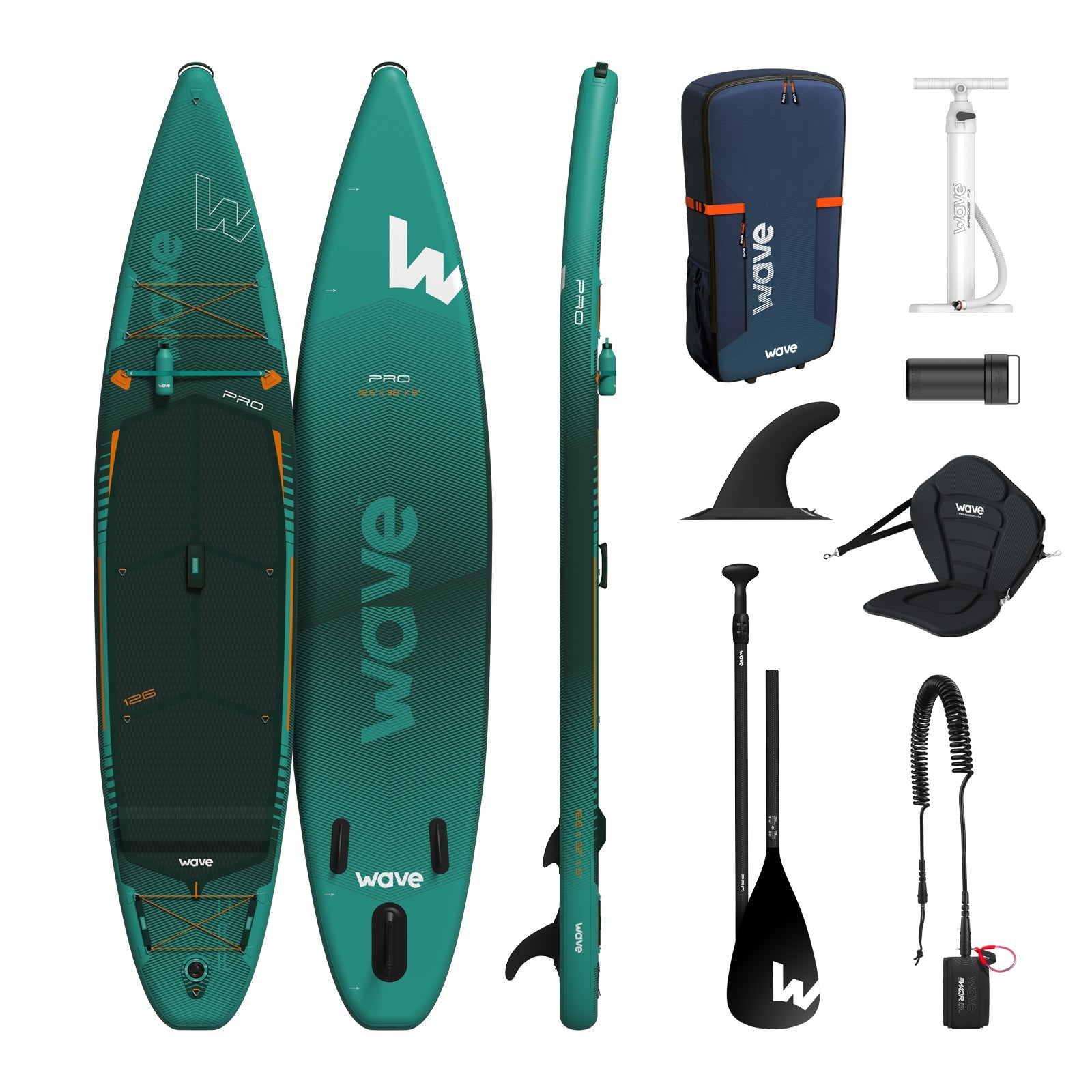 Pro 2.0 SUP | Inflatable Paddleboard | 12'6ft | Teal - Wave Sups USA
